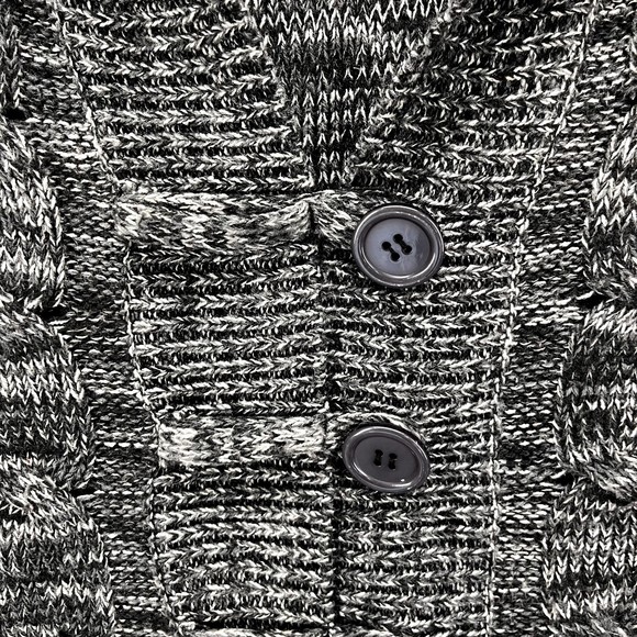Agua Knit Cardigan Sweater womens size Large L Gray Short Sleeve Button collared - Picture 5 of 13